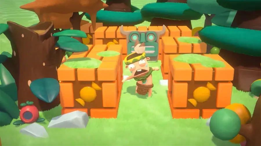 Orange brick platforms and trees in a later Candy Disaster TD :Premium stage